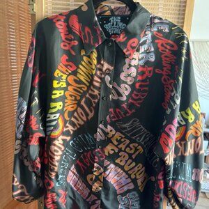 Stoned Immaculate Rolling Stone Lyric Silk Blouse